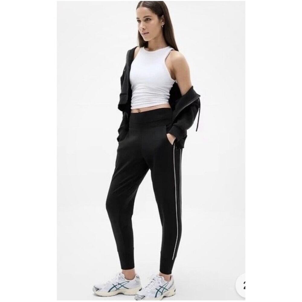 Athleta Pants Womens Medium Black Venice High Rise Track Stripe Jogger Sporty - Picture 2 of 13
